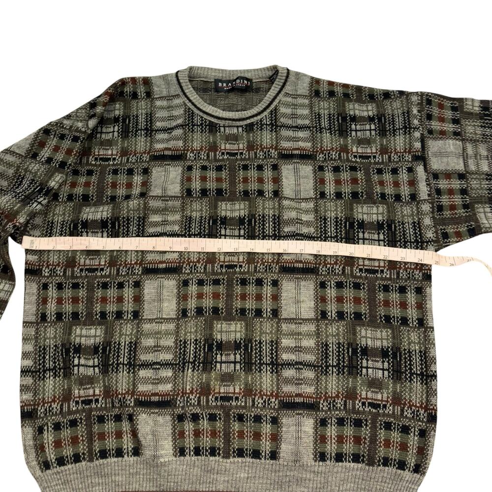 Vtg Brandini Italy Wool Blend Knit Grandpa Sweater Men’s XL Grandpacore Academia - Picture 8 of 10